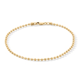 10K Solid Gold Bead Chain Bracelet - 7"