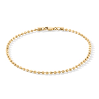 10K Solid Gold Bead Chain Bracelet - 7"