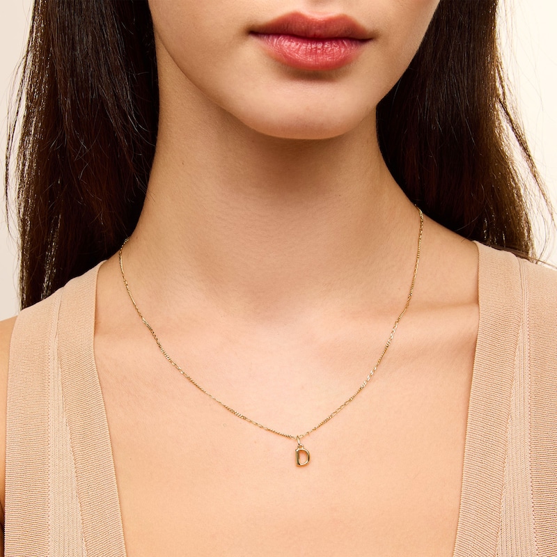 Main Image 2 of 10K Hollow Gold Initial "D" Charm
