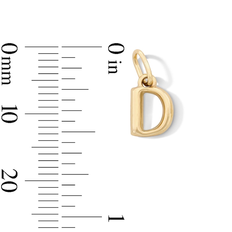 Main Image 3 of 10K Hollow Gold Initial "D" Charm