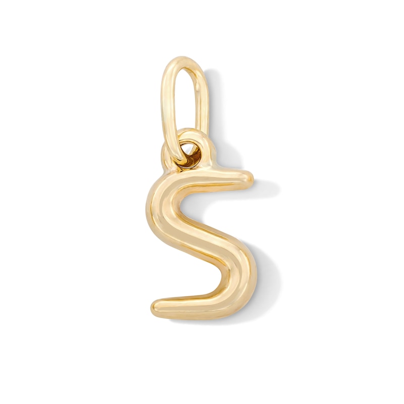 10K Hollow Gold Initial "S" Charm