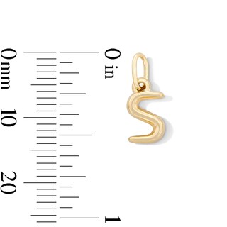 10K Hollow Gold Initial "S" Charm
