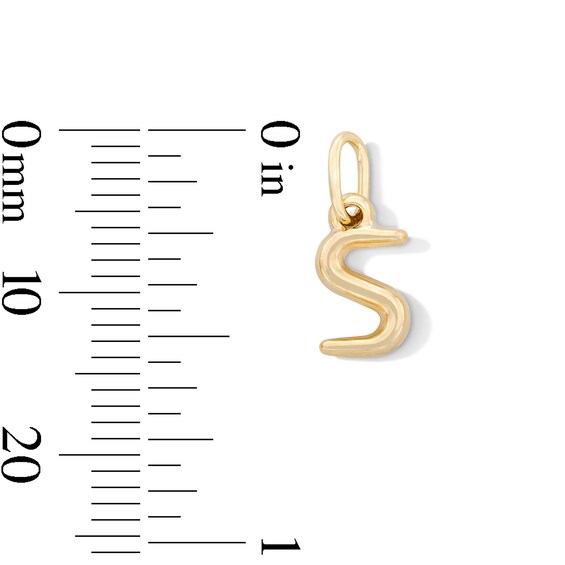 10K Hollow Gold Initial "S" Charm