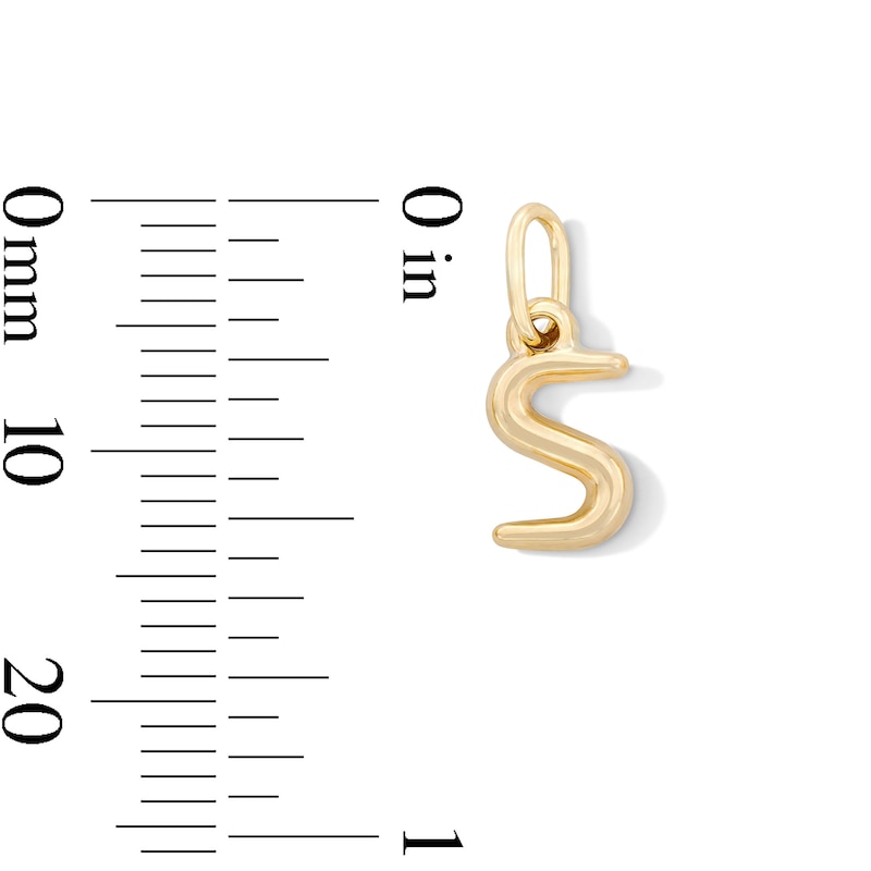 Main Image 2 of 10K Hollow Gold Initial "S" Charm