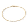Thumbnail Image 1 of 10K Solid Gold Twist Singapore Chain Bracelet - 7"