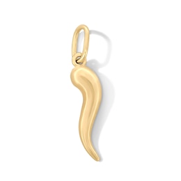 10K Hollow Gold Italian Horn Necklace Charm