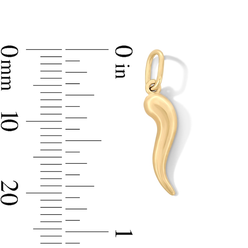 Main Image 2 of 10K Hollow Gold Italian Horn Necklace Charm
