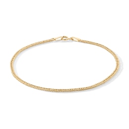 10K Gold Diamond-Cut Double Curb Chain Bracelet - 7"