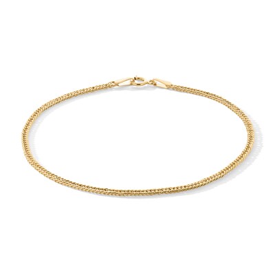 10K Gold Diamond-Cut Double Curb Chain Bracelet - 7"