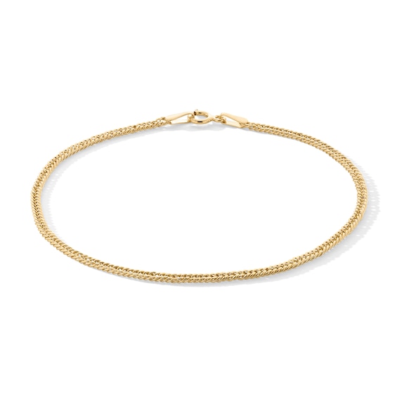 10K Gold Diamond-Cut Double Curb Chain Bracelet - 7"