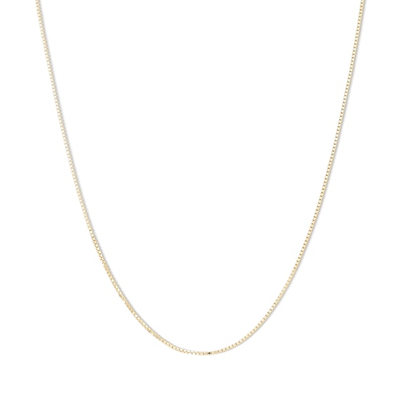 10K Solid Gold Diamond-Cut Box Chain - 24"