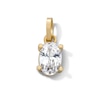 Thumbnail Image 1 of Semi-Solid 10K Gold Oval CZ Necklace Charm
