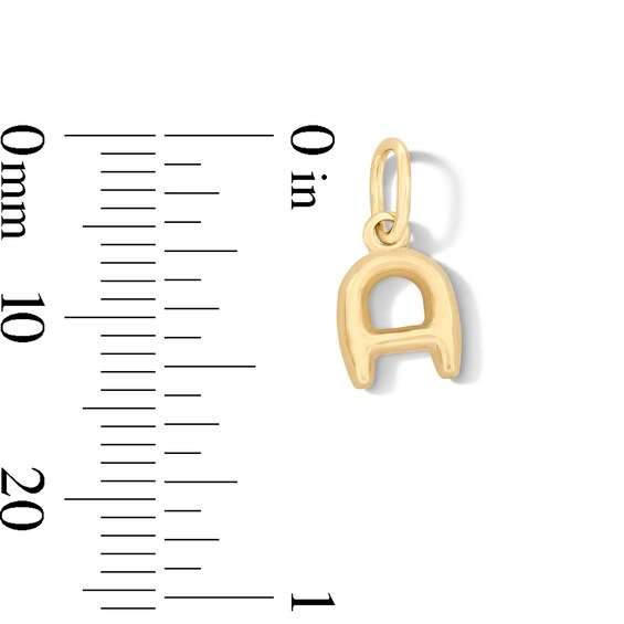 10K Hollow Gold Initial "A" Charm