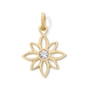 Thumbnail Image 1 of 10K Semi-Solid Gold CZ Lotus Necklace Charm