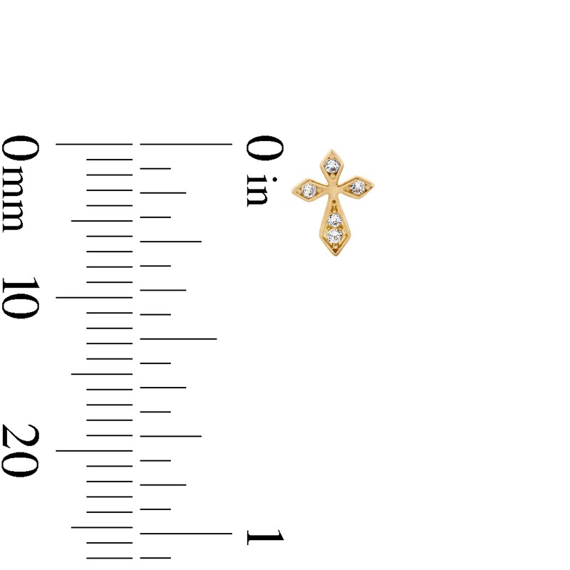 Main Image 3 of 10K Gold CZ Small Cross Studs