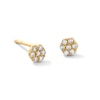 Thumbnail Image 1 of 10K Semi-Solid Gold CZ Rosette Studs