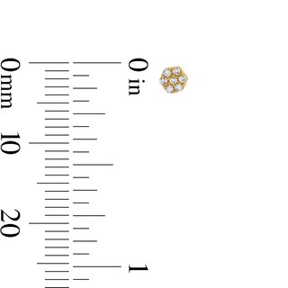 10K Semi-Solid Gold CZ Rosette Studs