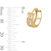 10K Semi-Solid Gold CZ Double Line Huggie Hoops