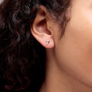 10K Gold CZ Double Marquise Studs