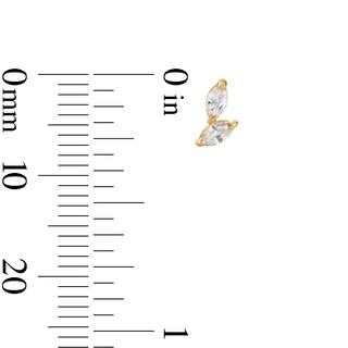 10K Gold CZ Double Marquise Studs