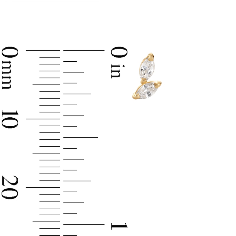 Main Image 3 of 10K Gold CZ Double Marquise Studs