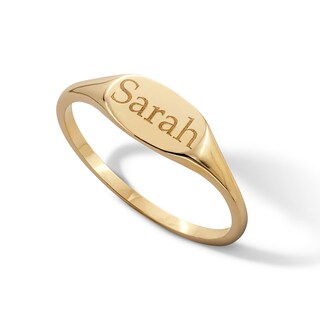 10K Gold Engravable Signet Ring - Size 7