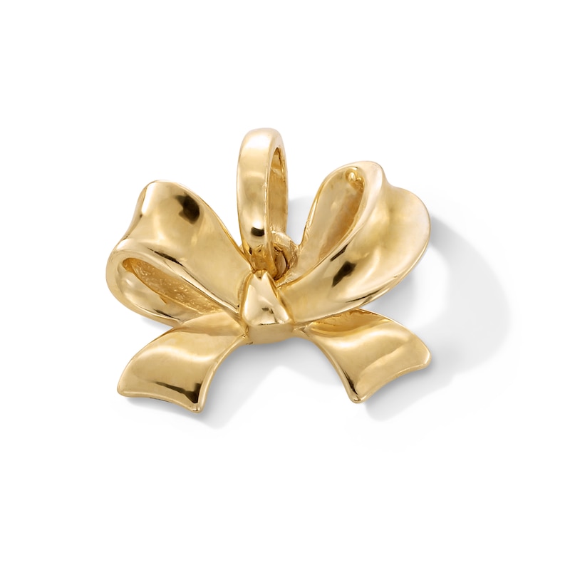 10K Gold Bow Necklace Charm