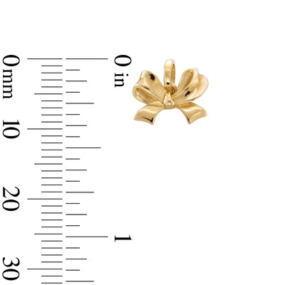 10K Gold Bow Necklace Charm