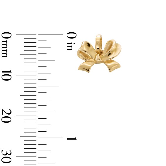 10K Gold Bow Necklace Charm
