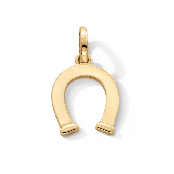 10K Gold Horseshoe Necklace Charm
