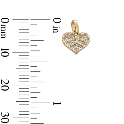 10K Gold CZ Heart Necklace Charm