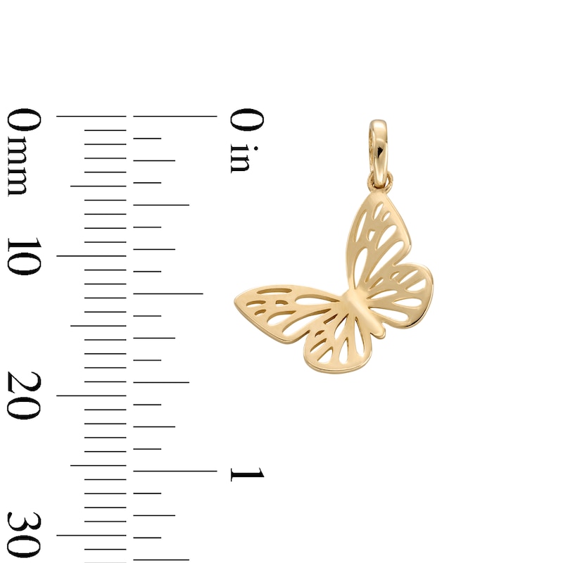 Main Image 3 of 10K Gold Butterfly Necklace Charm