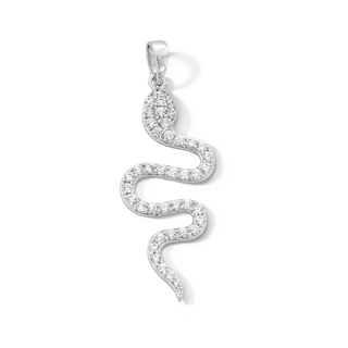 Sterling Silver CZ Snake Necklace Charm