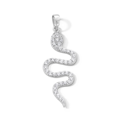 Sterling Silver CZ Snake Necklace Charm
