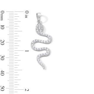 Sterling Silver CZ Snake Necklace Charm