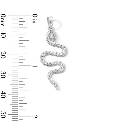 Sterling Silver CZ Snake Necklace Charm