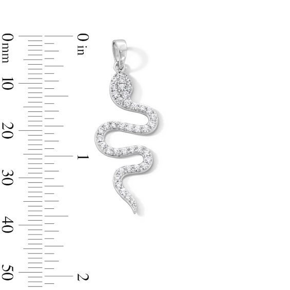 Sterling Silver CZ Snake Necklace Charm