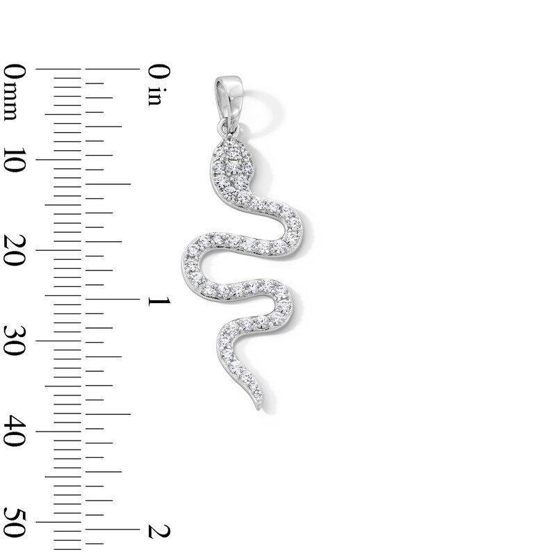 Main Image 2 of Sterling Silver CZ Snake Necklace Charm