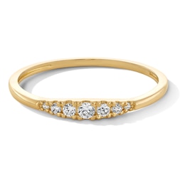 10K Solid Gold CZ Seven-Stone Ring - Size 7