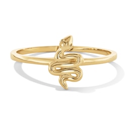 10K Solid Gold Snake Ring - Size 7
