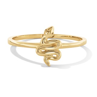 10K Solid Gold Snake Ring - Size 7