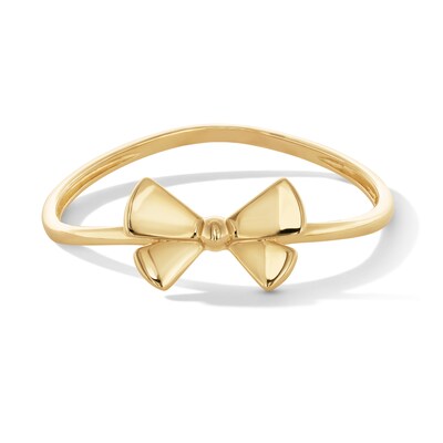 10K Solid Gold Bow Ring - Size 7
