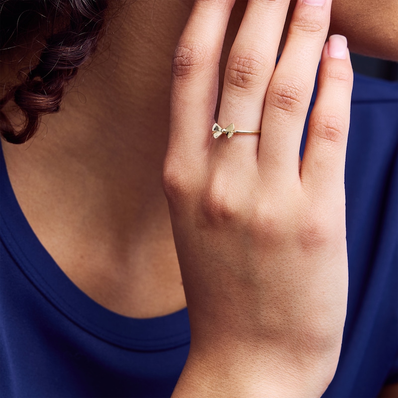 Main Image 2 of 10K Solid Gold Bow Ring - Size 7