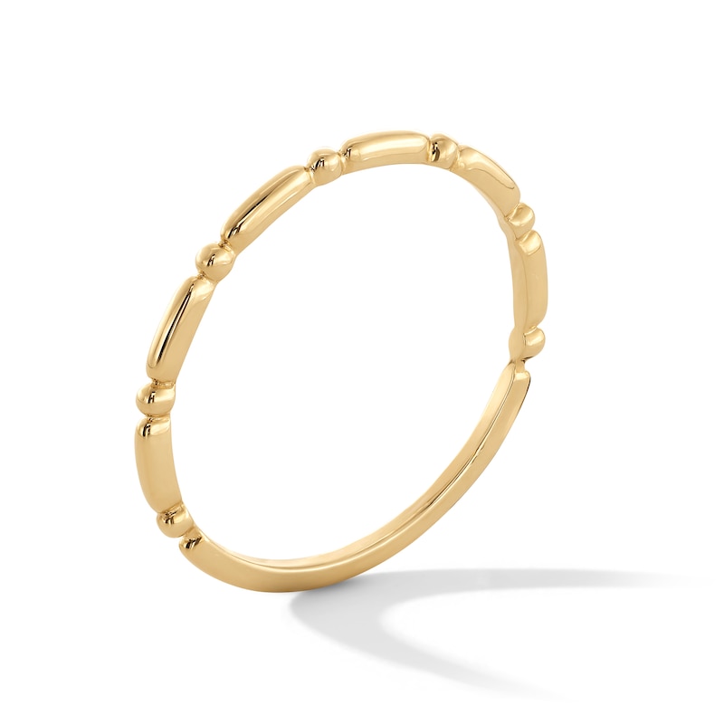 Main Image 3 of 10K Solid Gold Beaded Ring - Size 7