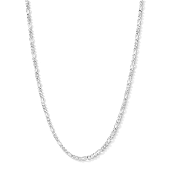 Solid Sterling Silver Figaro Chain - 18"