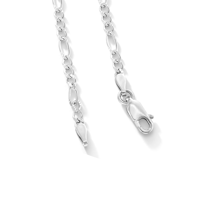 Main Image 2 of Solid Sterling Silver Figaro Chain - 18"