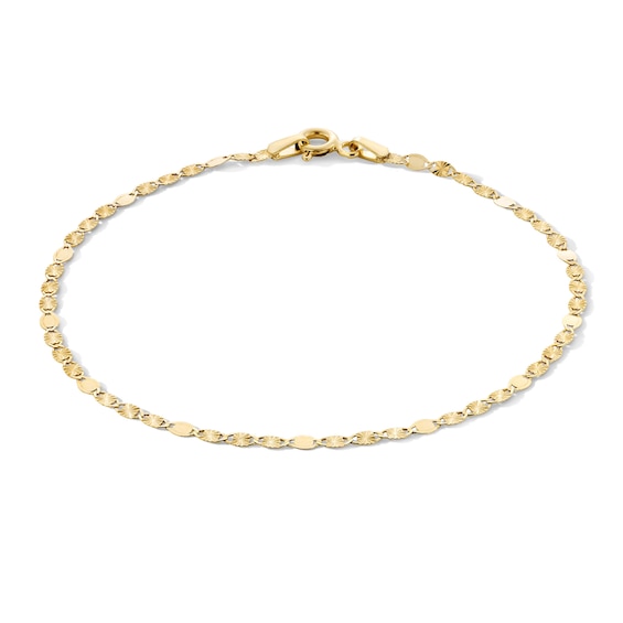 10K Solid Gold Valentino Chain Bracelet - 7"