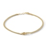 Thumbnail Image 1 of 10K Solid Gold Knot Double Chain Bracelet - 7"