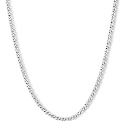 Solid Sterling Silver Flat Miami Cuban Curb Chain - 20"