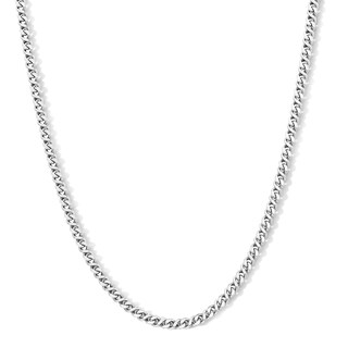 Solid Sterling Silver Flat Miami Cuban Curb Chain - 20"